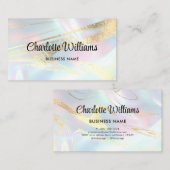 パステルフェイクホログラフィエレガントックパステルオパール 名刺 (正面/裏面)
