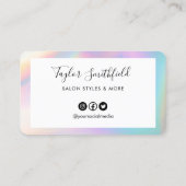 パステルフェイクホログラフィカスタムックロイヤリティカード 名刺 (裏面)