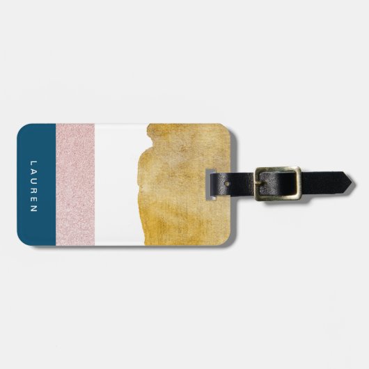 パステルフェイク金ゴールドモノグラムラゲージタグ ラゲッジタグ (正面横)