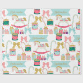 パステルフェスティバルくるみ割りおもちゃクリスマス ラッピングペーパー (フラット)
