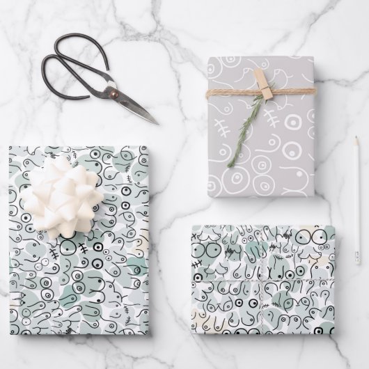 パステルフェミニストの胸の包装紙シート ラッピングペーパーシート (正面)