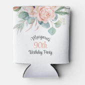 パステルフェミニンウォーターカラーフローラ90誕生日 缶クーラー (正面)