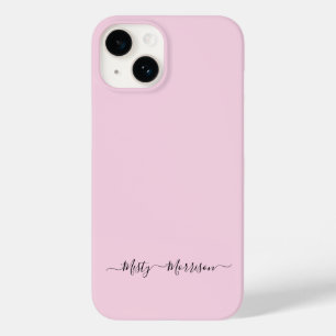 パステルフェミニンピンクとスクリプト名前をカスタムする Case-Mate iPhone 14ケース