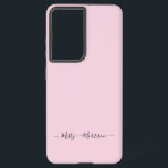 パステルフェミニンピンクとスクリプト名前をカスタムする SAMSUNG GALAXY S21 ULTRAケース<br><div class="desc">パステルシンプル赤面ピンクに黒を打ちカジュアル込むスクリプトフォント内の名前をカスタムするタイポグラフィデザイン。ミニマリストに最適なトレンディー。トレンドは、任意の大事な行事の贈り物またはアクセサリーに相当する。世界の旅行、職人の伝統、アートやファッションのトレンドに情熱を注ぐ先見性のある表面パターンアーティスト、プロダクトデザイナー、起業家であるデブラ・バレンシアはポップ・アートの、カリフォルニアのスタイルを独自のブランドとして確立している。彼女のカラフルのシックな製品はライセンスライフスタイル市場で見られ、スタイル、ファッション、女性らしさを愛する女性に訴える。このブランドは、ギフト、文房具、工芸品、織物、家庭用品、ファッションアクセサリー、美しいの50以上のメーカーにライセンスを取得している。Debraの製品、クラス、およびデザインサービスの詳細については、www.debravalencia.comを参照連絡してください。</div>