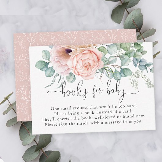 パステルフェミニンピンクブックスベビー エンクロージャーカード