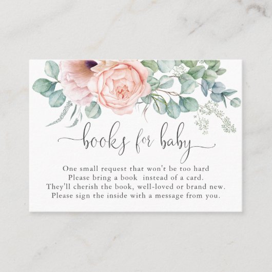 パステルフェミニンピンクブックベビーエンクロージャカード 名刺 (正面)