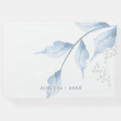 パステルフェード薄紫と埃っぽい青い葉 ゲストブック (裏面)