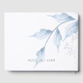 パステルフェード薄紫と埃っぽい青い葉 ゲストブック (裏面)