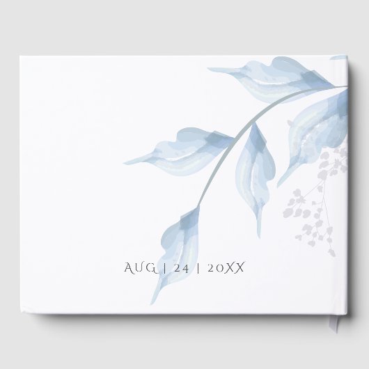 パステルフェード薄紫と埃っぽい青い葉 ゲストブック (裏面)