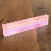 パステルフォイル |ラグジュアリープロフェッショナル モダン デスクネームプレート (側面)