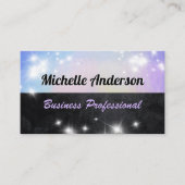 パステルフォイル |黒いテクスチャ |スパークル 名刺 (正面)