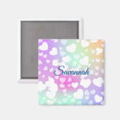パステルフォリングハート パーソナライズされた マグネット (正面/裏面)