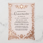 パステルフォントダスティーグラムバラ金ゴールドキンセアニェラ 箔招待状 (正面)