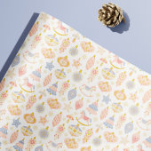 パステルフォークアートクリスマスツリーオーナメントキッズベビー ラッピングペーパー