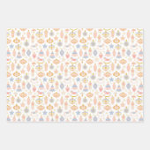 パステルフォークアートクリスマスホリデイ ラッピングペーパーシート (正面)