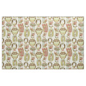 パステルフクロウグループ生地 ファブリック (ファットクウォーター)