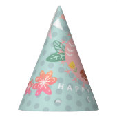 パステルフクロウハッピーバースデー パーティーハット (左)