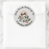 パステルフクロウブックラベル ラウンドシール (バッグ)