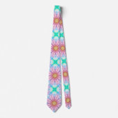 パステルフラクタル水彩抽象芸術フローラルパターン ネクタイ (正面)