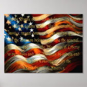 パステルフラッグスケッチプリアンブル金ゴールド 箔ポスター (正面)