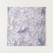 パステルフラミンゴジャングルラブ4 #art #tropical タペストリー (正面(横))