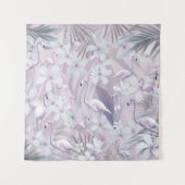 パステルフラミンゴジャングルラブ4 #art #tropical タペストリー (正面)