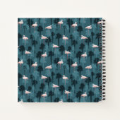 パステルフラミンゴスオンティール（緑がかった色） ノートブック (裏面)