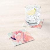 パステルフラミンゴ スクエアペーパーコースター (インサイチュ)