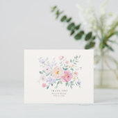 パステルフラワーの水彩結婚式サンクスカード 招待状 (スタンド正面)