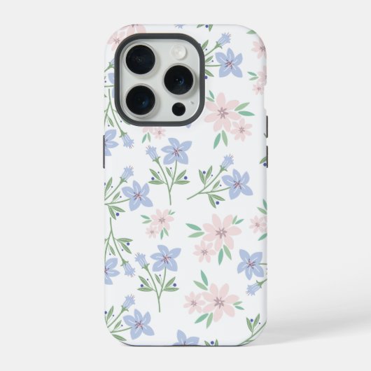パステルフラワーの背景 iPhoneケース (裏面)