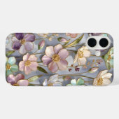 パステルフラワーのiPhoneケース　上品な花のデザイン Case-Mate iPhoneケース (裏面 (横))