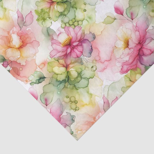 パステルフラワーアルコールインクイラストレーションラージプリント 薄葉紙 (詳細)