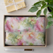 パステルフラワーアルコールインクイラストレーションラージプリント 薄葉紙 (ギフト)