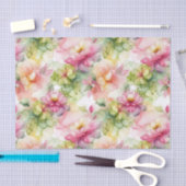 パステルフラワーアルコールインクイラストレーションラージプリント 薄葉紙 (クラフト)