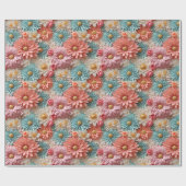 パステルフラワーアート ラッピングペーパー (フラット)