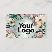 パステルフラワーエレガンスセージグリーンフローラピンクローズ エンクロージャーカード (裏面)