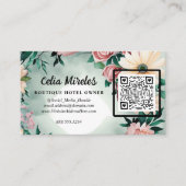 パステルフラワーエレガンスセージグリーンフローラピンクローズ エンクロージャーカード (正面)