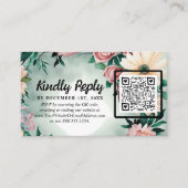 パステルフラワーエレガンス:セージグリーン結婚フローラ エンクロージャーカード (正面)