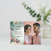 パステルフラワーエレガンス:セージグリーン結婚フローラ シーズンポストカード (スタンド正面)