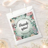 パステルフラワーエレガンス:セージグリーン結婚フローラ フェイバーバッグ (クリップ留めされた状態)