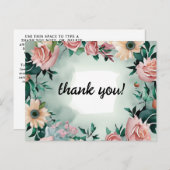 パステルフラワーエレガンス:セージグリーン結婚フローラ ポストカード (正面/裏面)