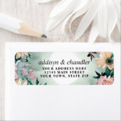 パステルフラワーエレガンス：セージグリーン結婚フローラ ラベル (インサイチュ)