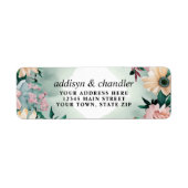 パステルフラワーエレガンス：セージグリーン結婚フローラ ラベル (正面)