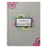 パステルフラワーオンソフトウォームグレーパーソナライズされた(Pastel Flowers on S ノートブック (正面)