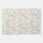 パステルフラワーガーデンパターン キッチンタオル (横)