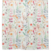 パステルフラワーガーデンパターン シャワーカーテン (正面)