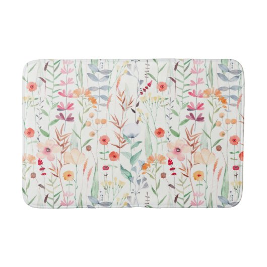 パステルフラワーガーデンパターン バスマット (正面)