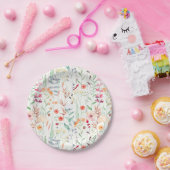 パステルフラワーガーデンパターン ペーパープレート (パーティー)