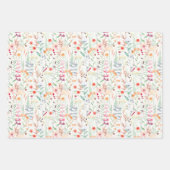 パステルフラワーガーデンパターン ラッピングペーパーシート (正面3)