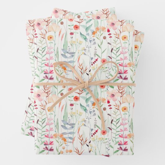 パステルフラワーガーデンパターン ラッピングペーパーシート (インサイチュ)